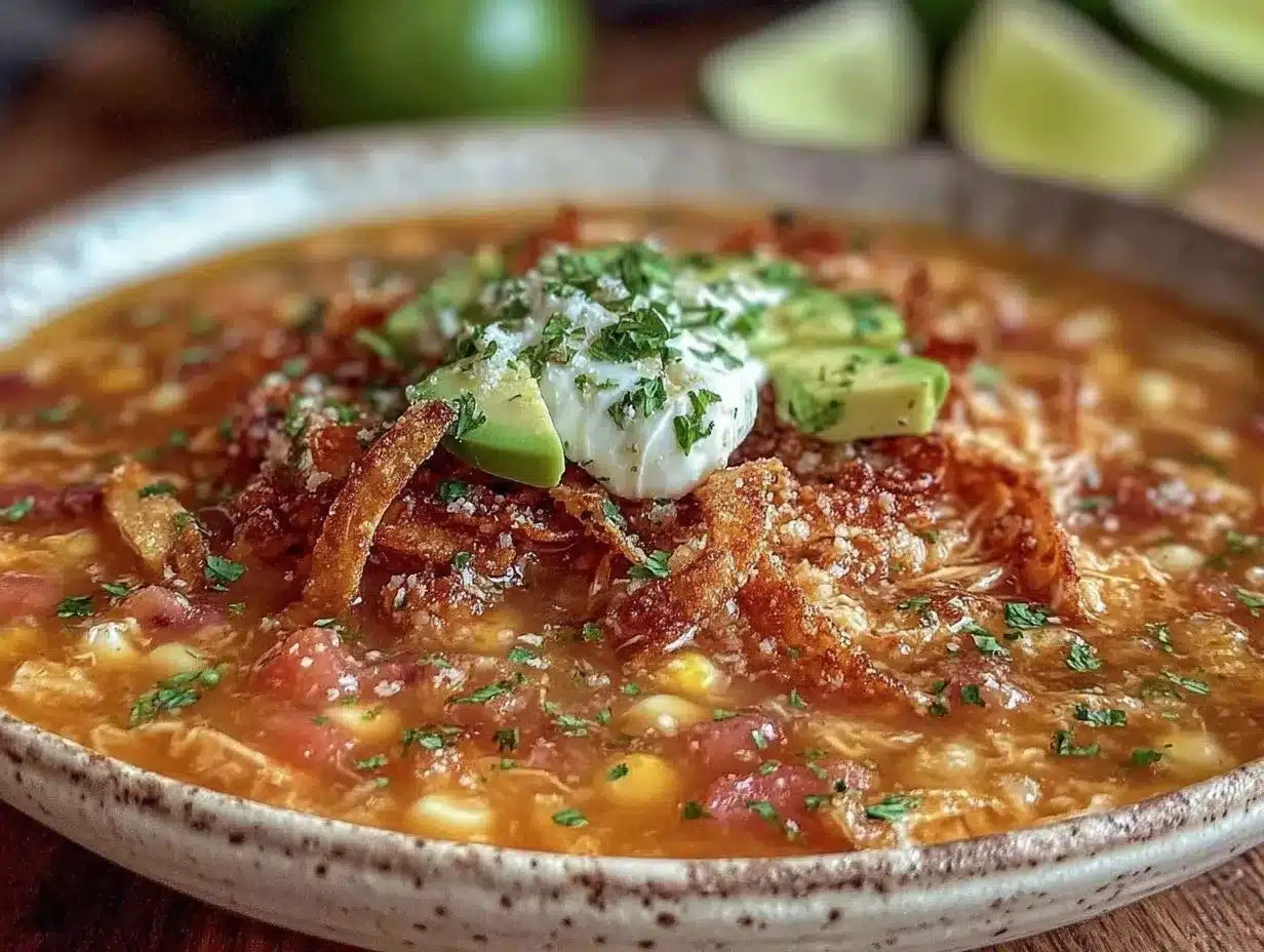 Easy Crockpot Chicken Tortilla Soup preparation steps