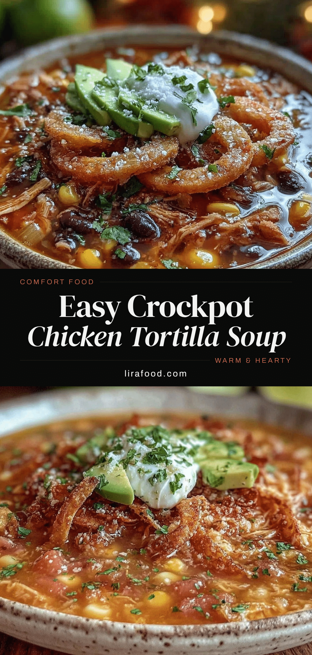 Easy Crockpot Chicken Tortilla Soup recipe
