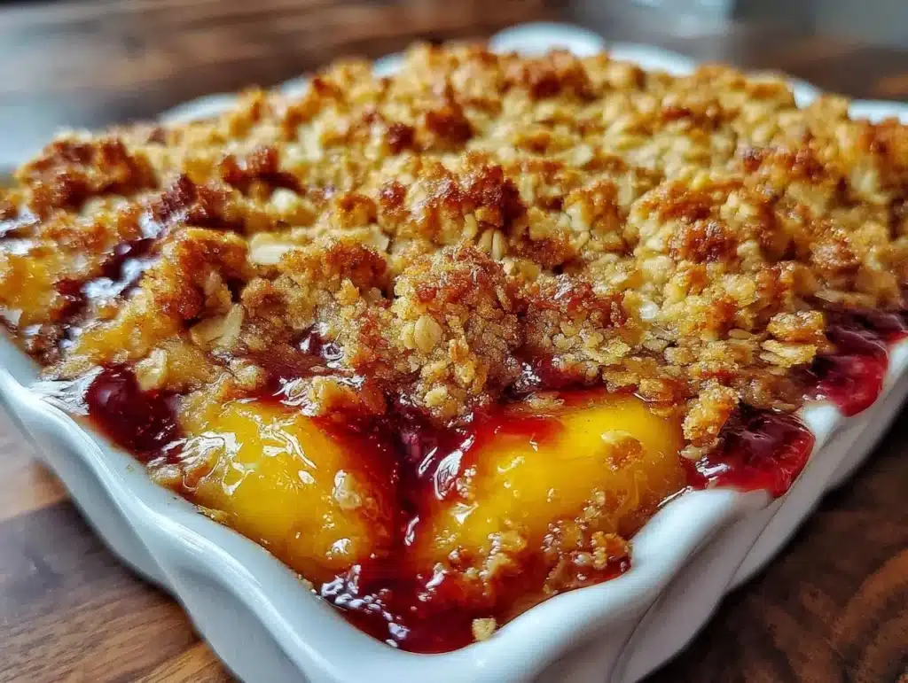 easy fresh peach crisp - featured image