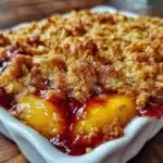 easy fresh peach crisp - featured image