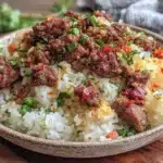easy lazy girl ground beef and rice skillet - featured image