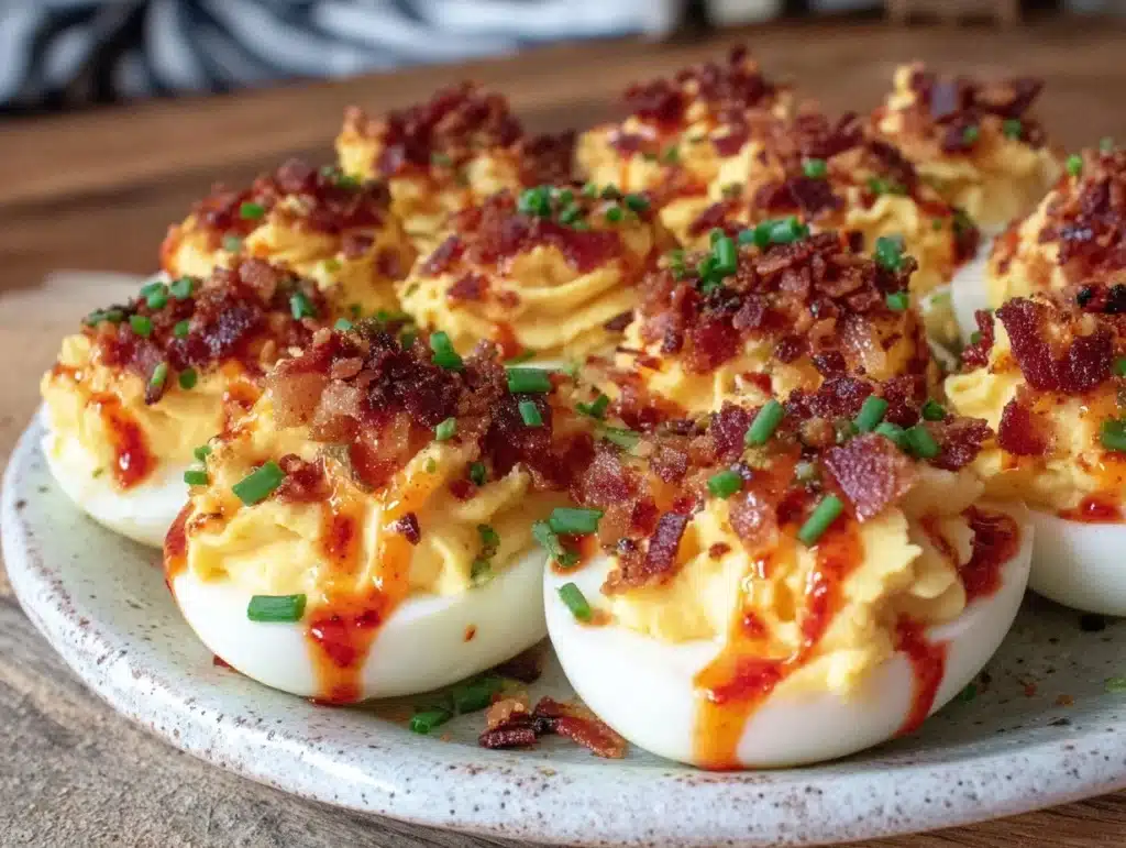 Flavorful Firecracker Deviled Eggs - featured image
