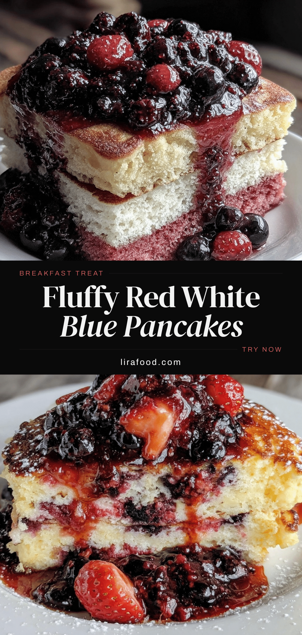 fluffy red white and blue pancakes recipe