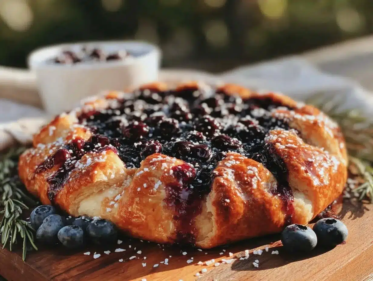 fresh blueberry galette preparation steps