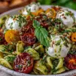 fresh caprese pasta salad - featured image