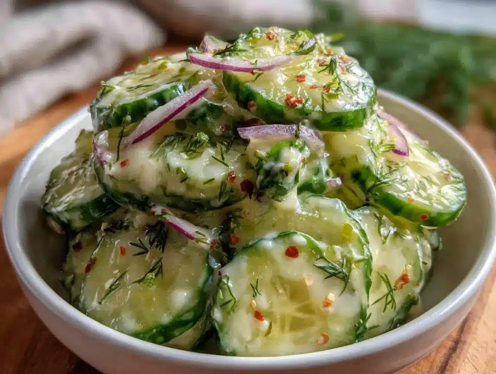 Fresh Creamy Cucumber Dill Salad - featured image