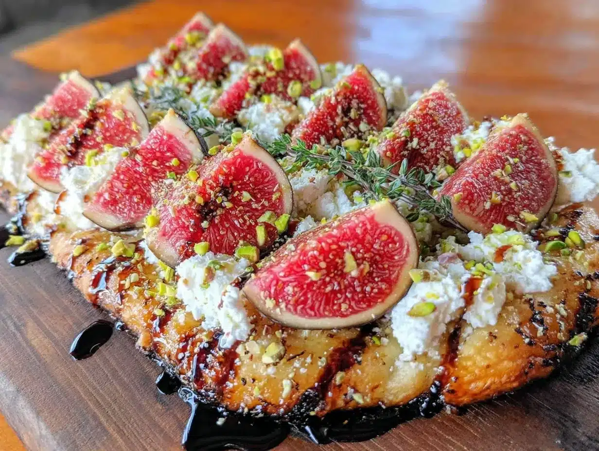 fresh fig and goat cheese flatbread preparation steps
