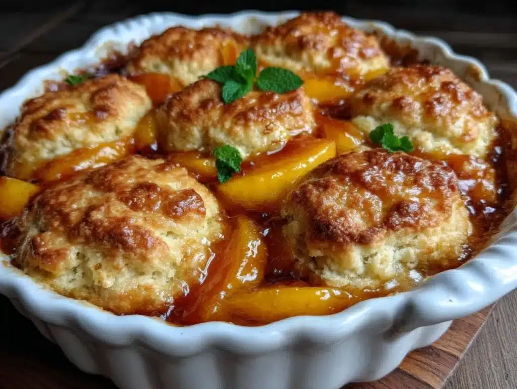 fresh peach cobbler - featured image