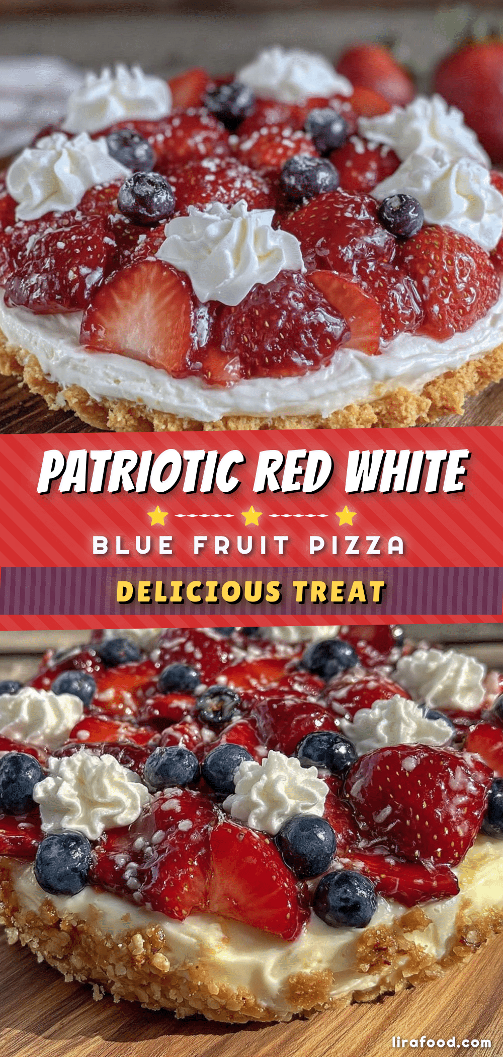 fresh red white and blue fruit pizza recipe
