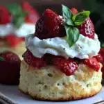 fresh strawberry basil shortcake - featured image