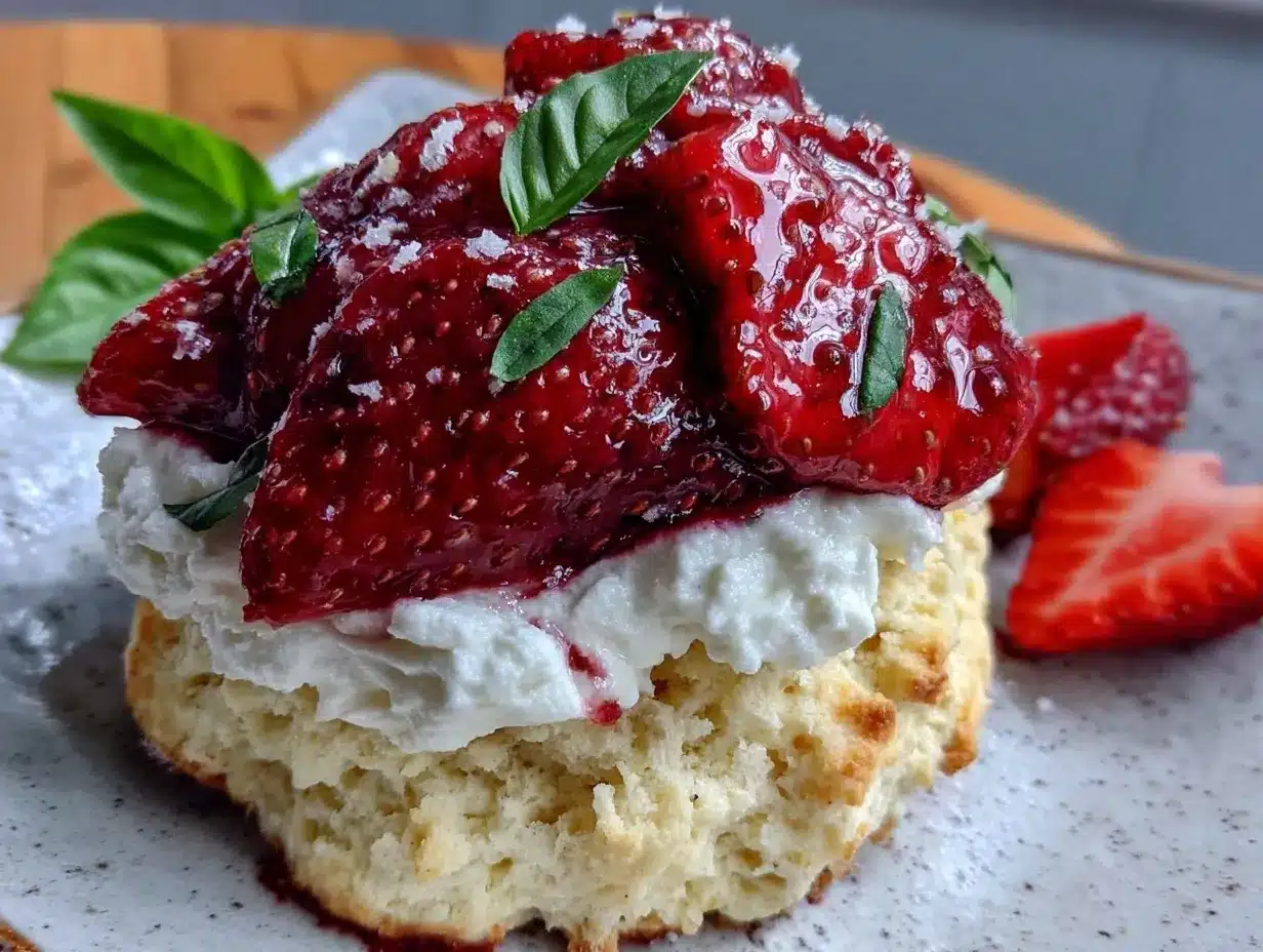 fresh strawberry basil shortcake preparation steps