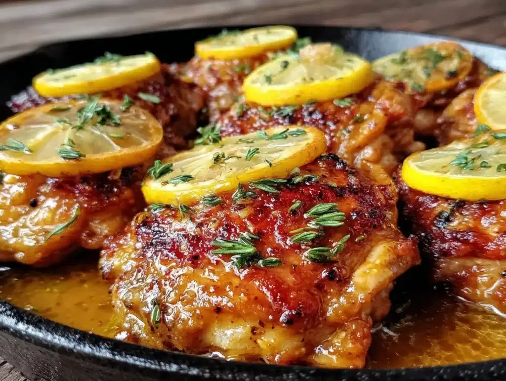 garlic butter chicken thigh skillet - featured image