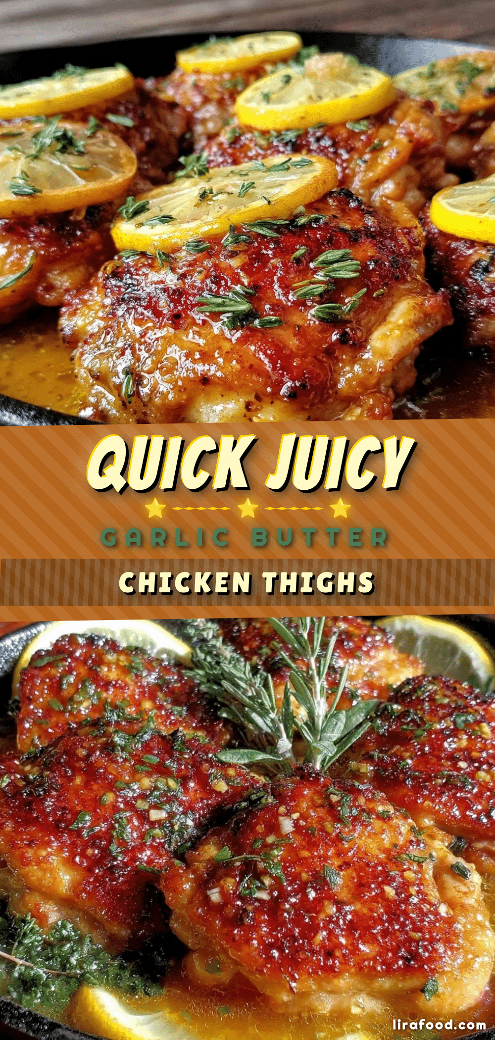 garlic butter chicken thigh skillet recipe