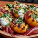 grilled peach and burrata salad - featured image