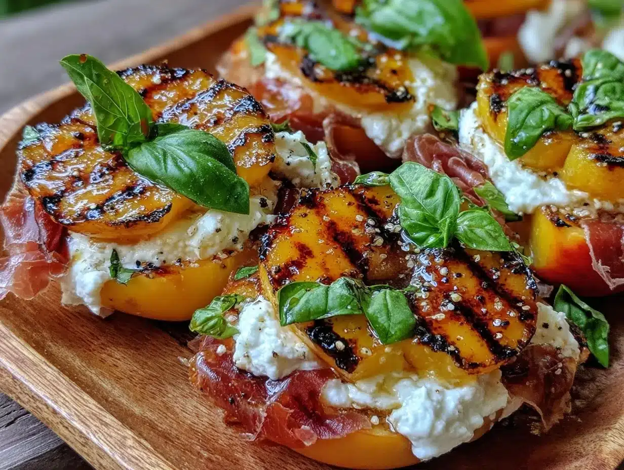 grilled peach and burrata salad preparation steps