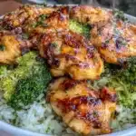 healthy high-protein chicken and broccoli rice bowl - featured image
