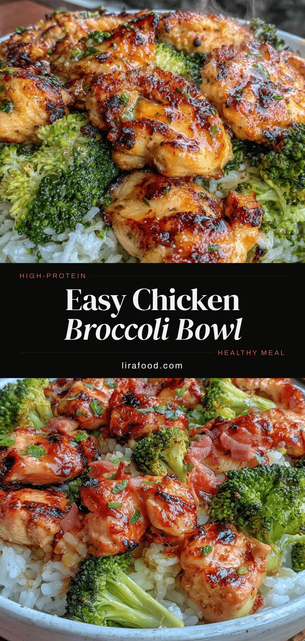 healthy high-protein chicken and broccoli rice bowl recipe