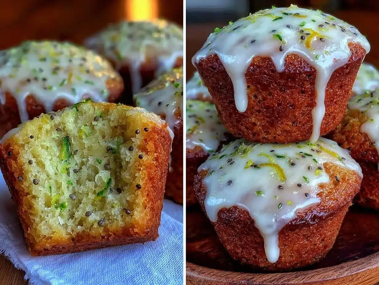 lemon poppy seed zucchini muffins preparation steps