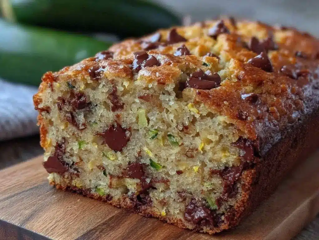 moist chocolate chip zucchini bread - featured image