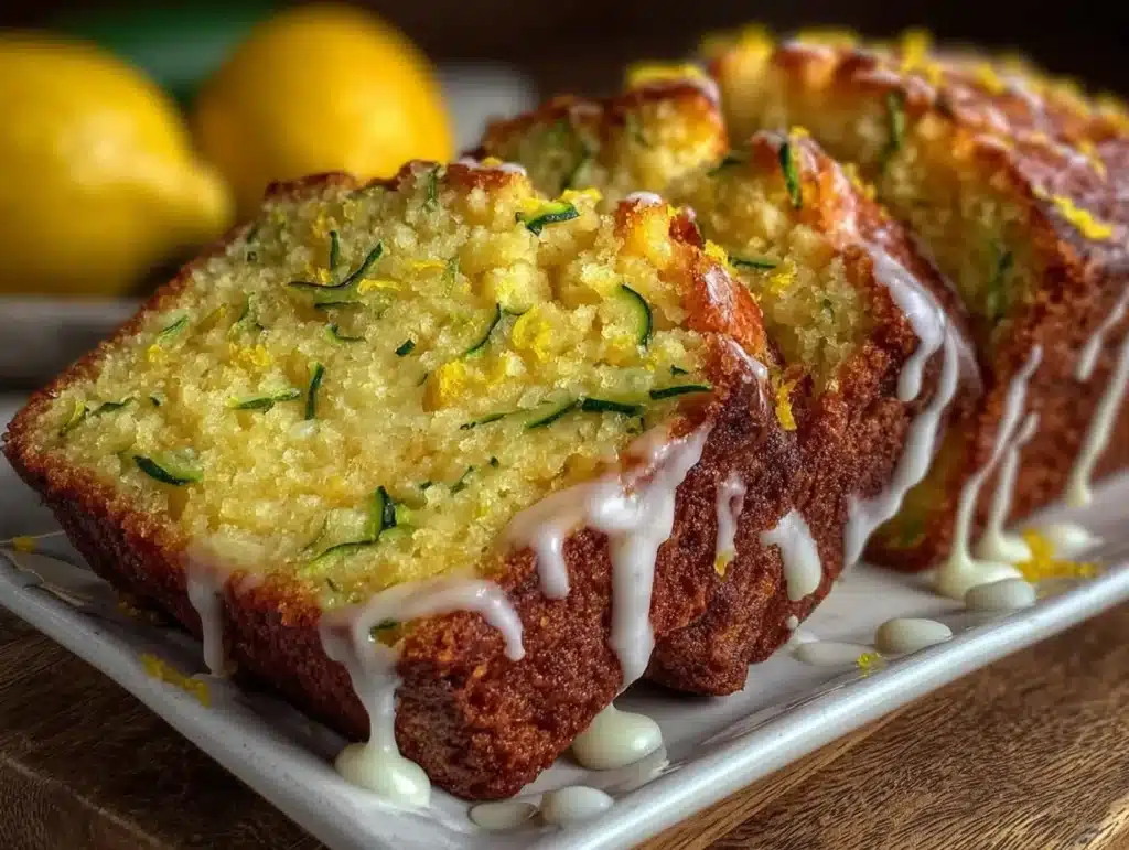 moist lemon zucchini bread - featured image