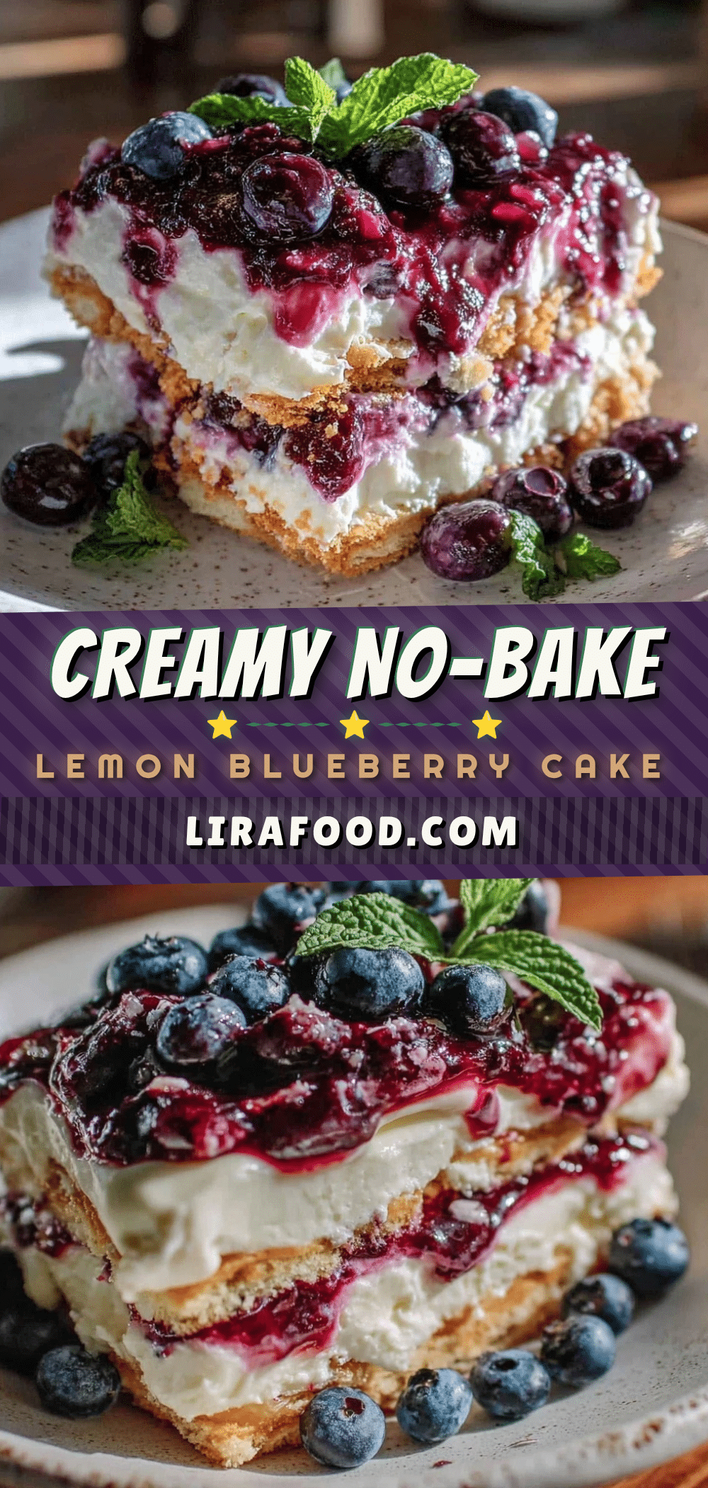 no-bake lemon blueberry icebox cake recipe