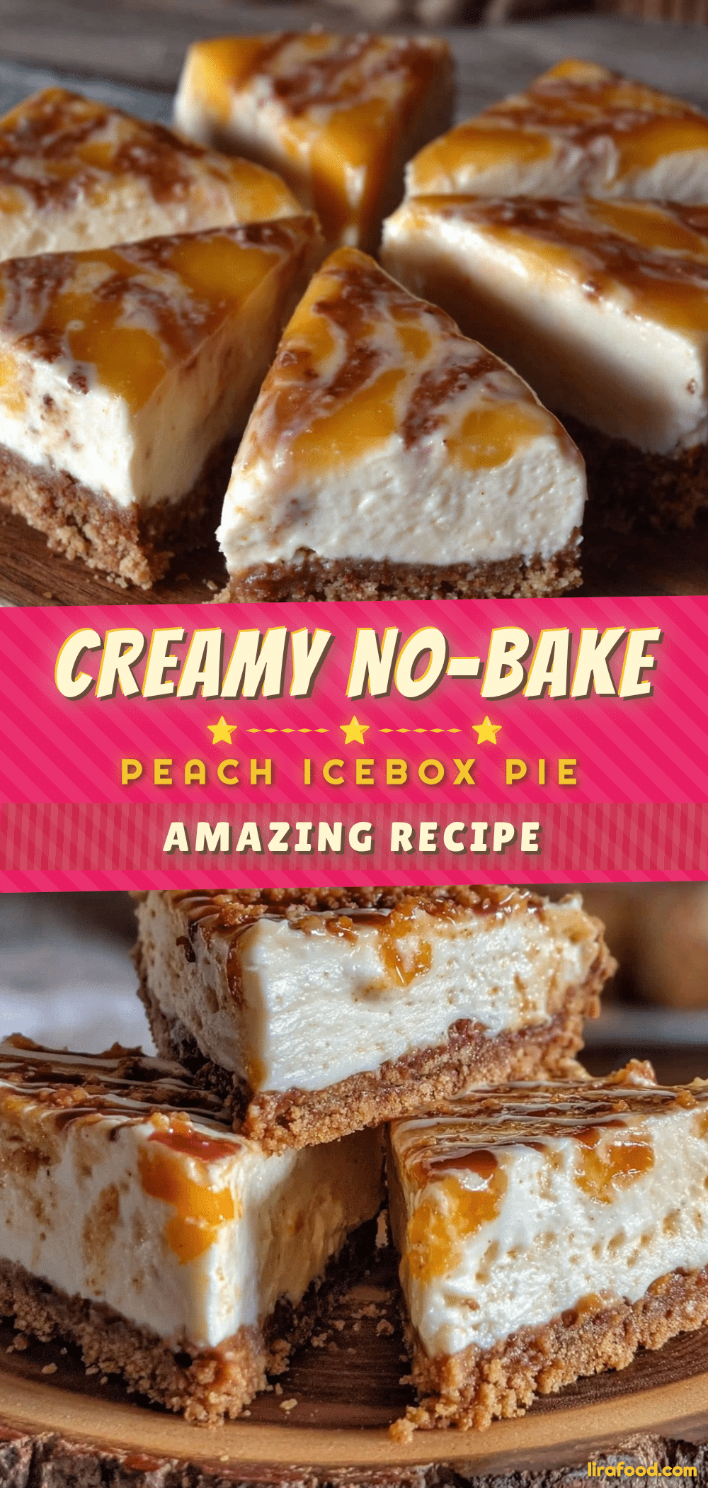 no-bake peach cream cheese icebox pie recipe