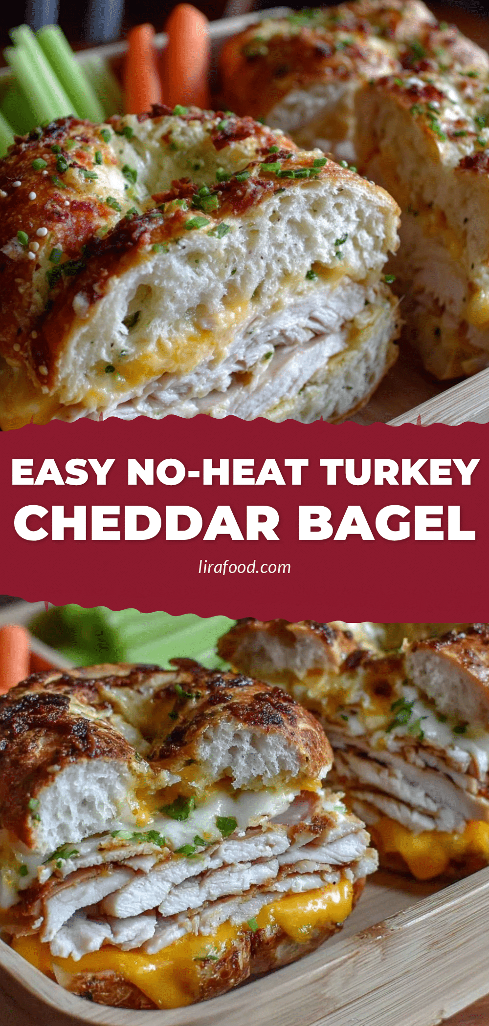 no-heat turkey and cheddar bagel lunchbox recipe