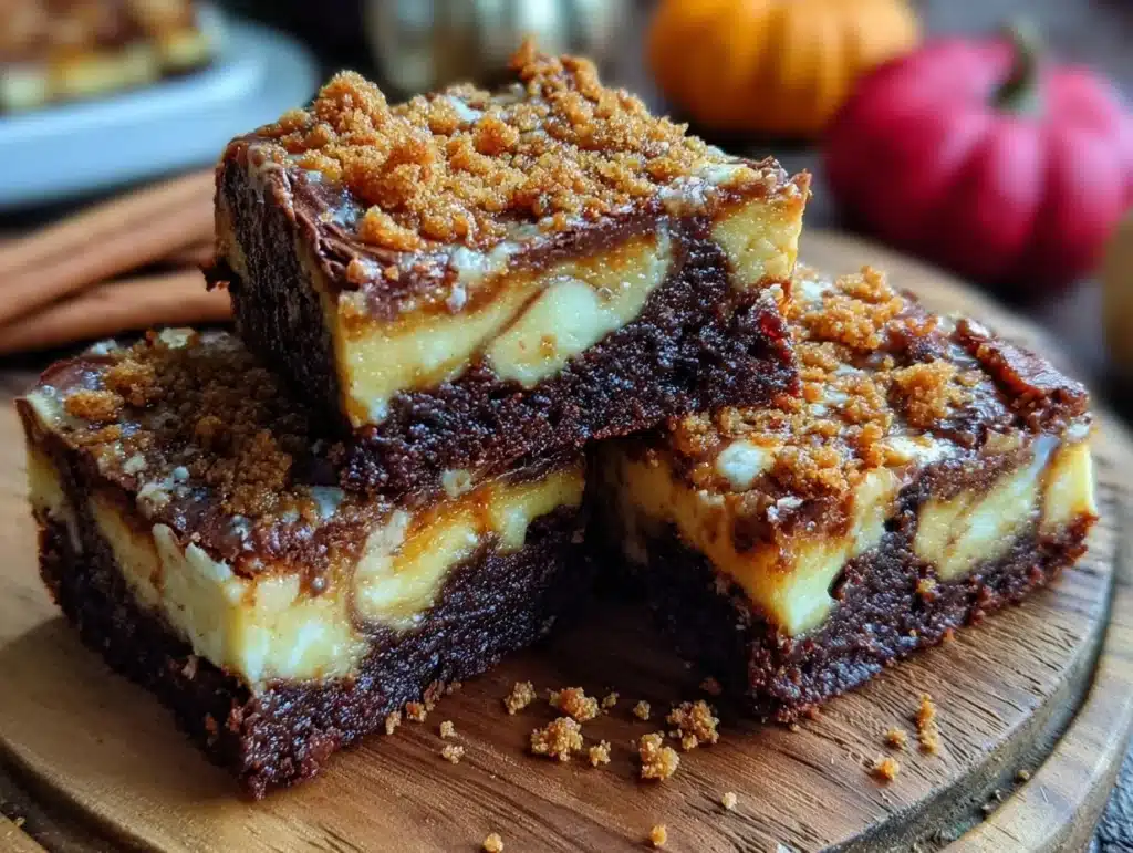 pumpkin cheesecake swirl brownies - featured image