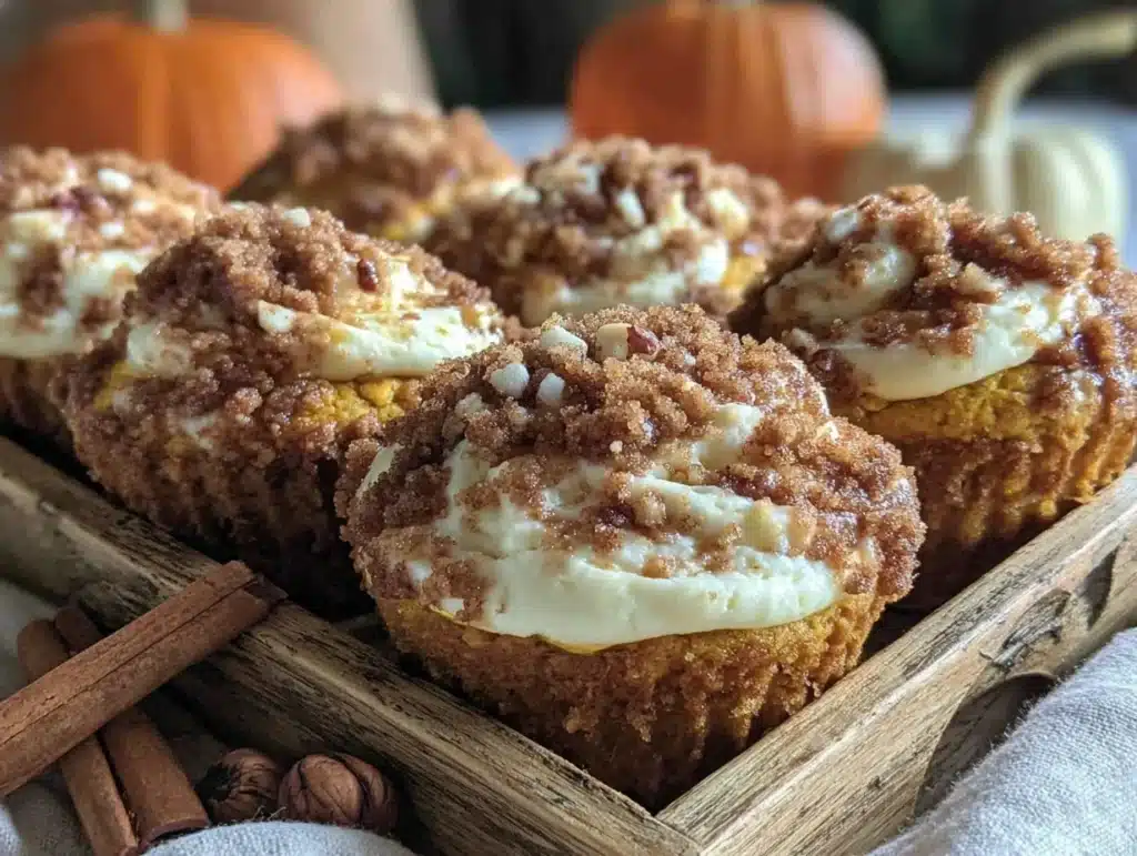 pumpkin cream cheese muffins - featured image