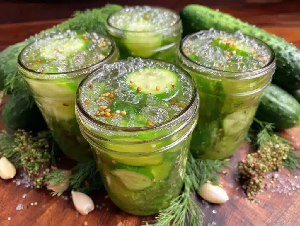 quick easy crisp refrigerator dill pickles - featured image