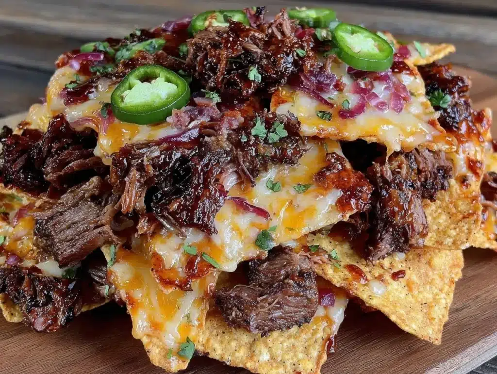 sheet pan nachos with brisket - featured image