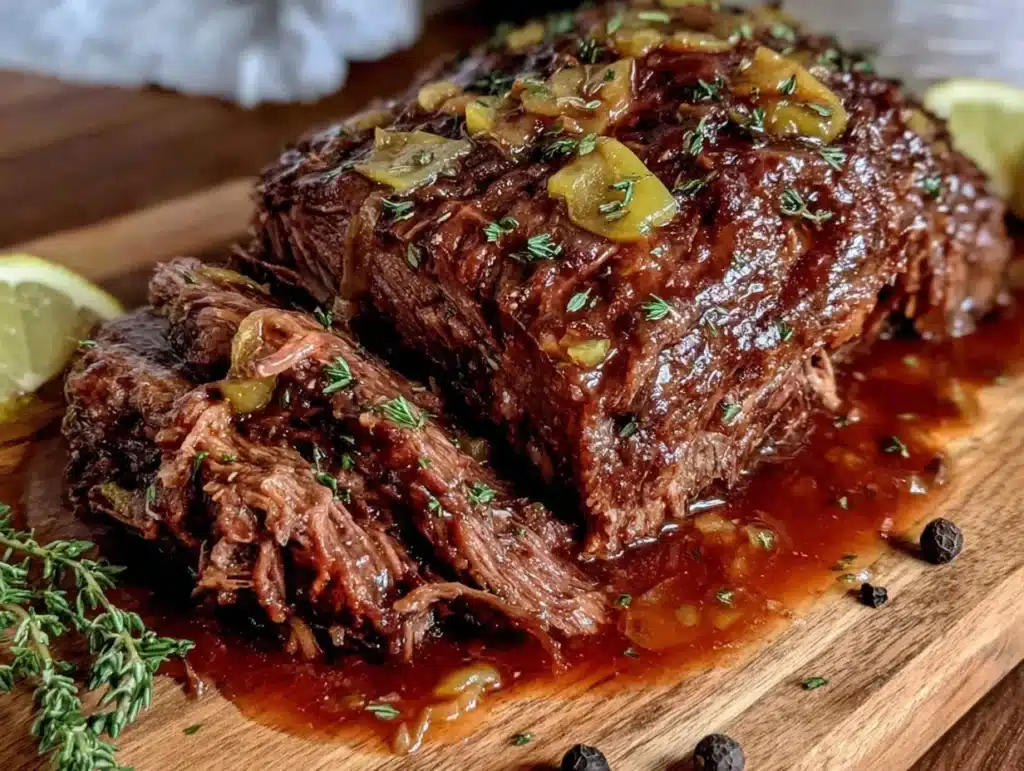 slow cooker mississippi pot roast - featured image
