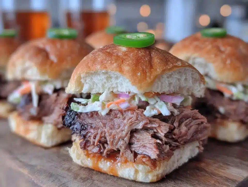 smoked bbq brisket sliders - featured image