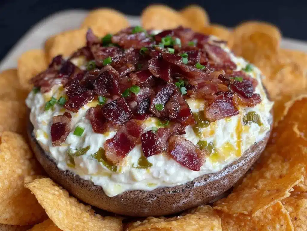 smoked cream cheese jalapeno bacon dip - featured image