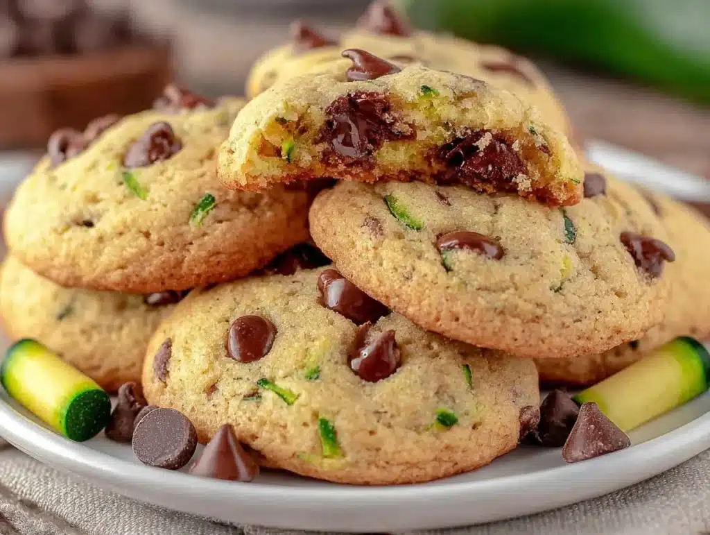 Soft Chewy Zucchini Chocolate Chip Cookies - featured image