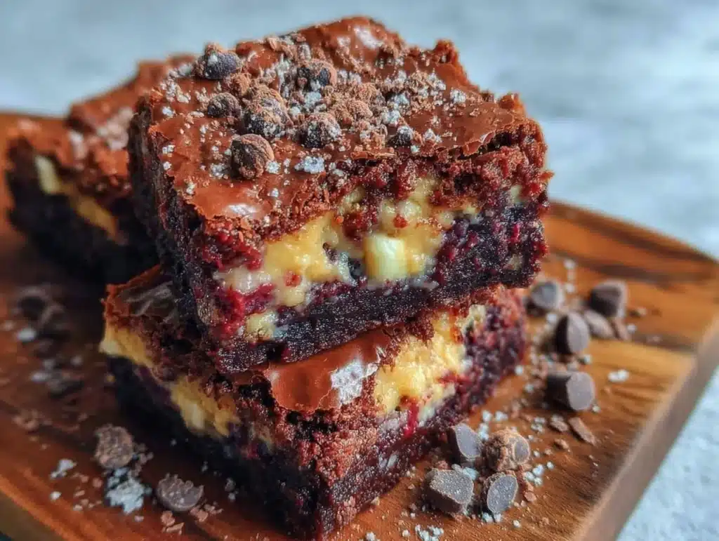 triple chocolate fudge brownies - featured image