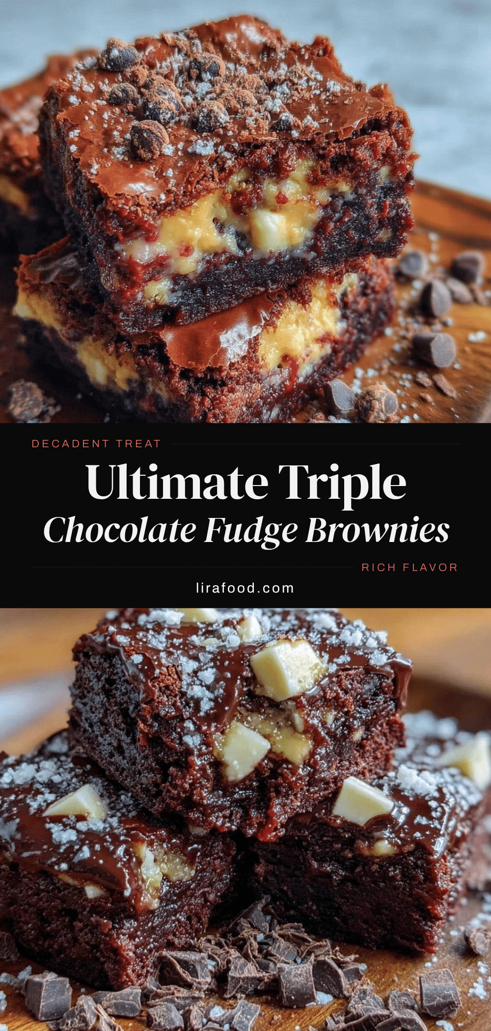 triple chocolate fudge brownies recipe