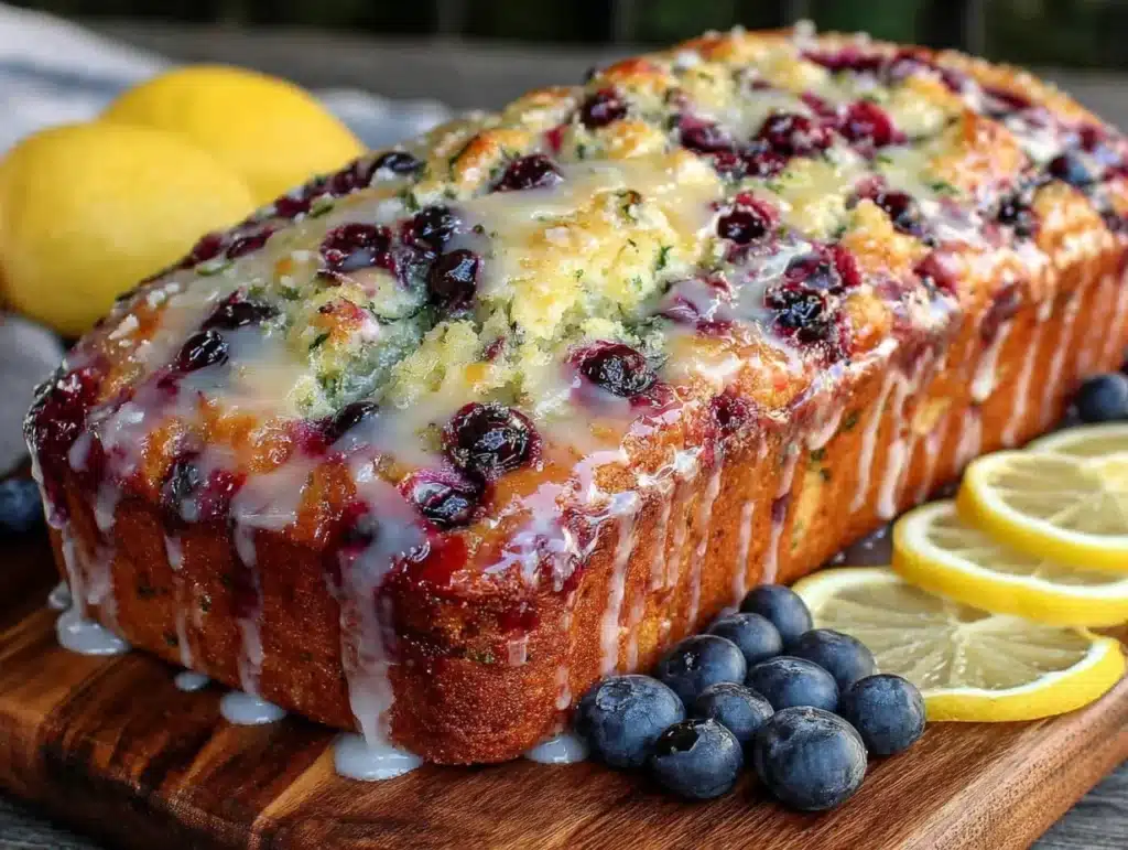 ultra moist blueberry zucchini bread - featured image