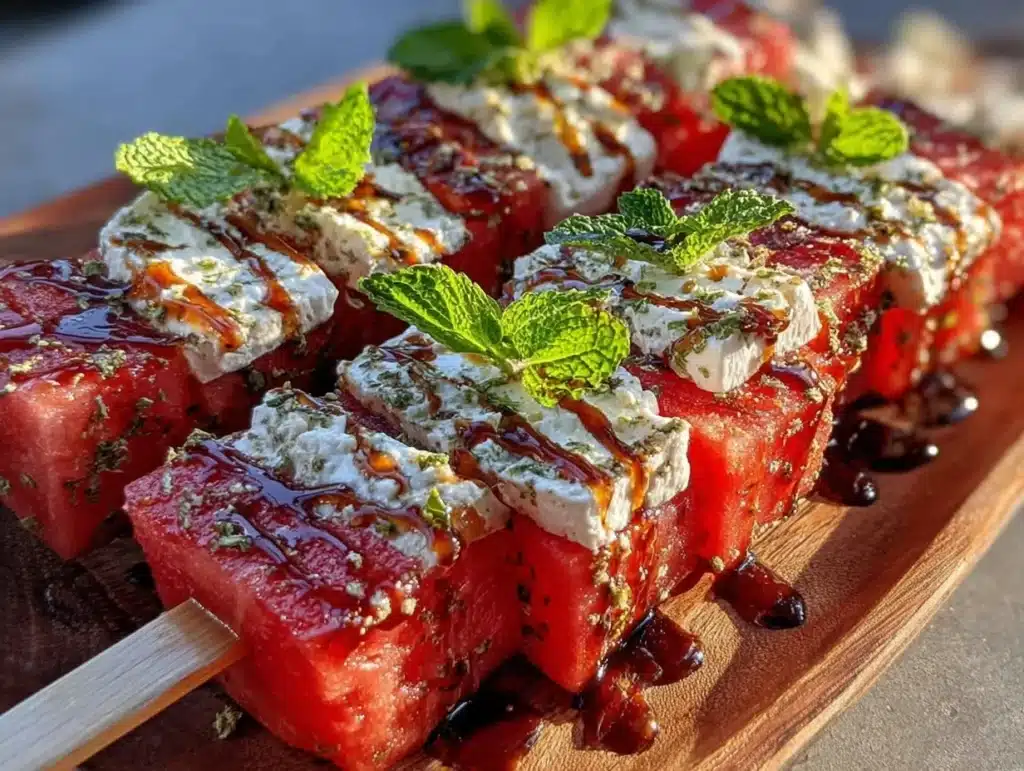 watermelon feta mint skewers - featured image