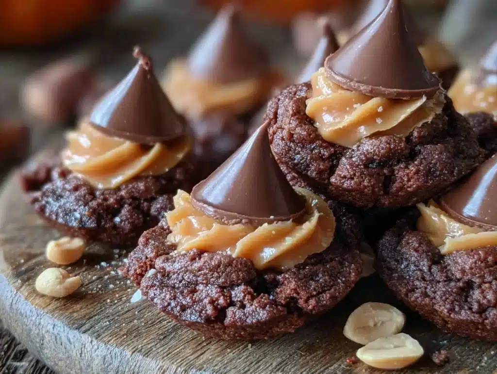 witch hat chocolate peanut butter cup cookies - featured image