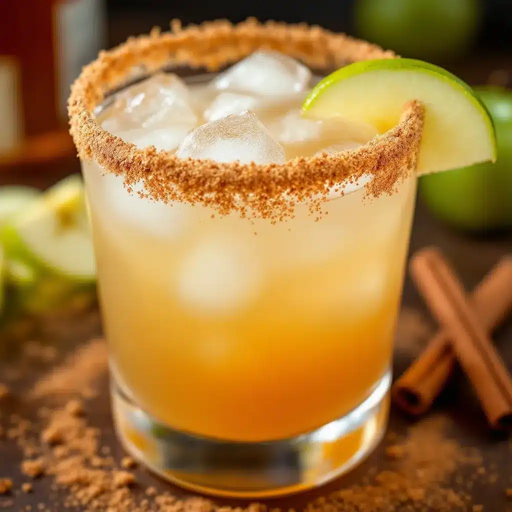 apple cider margarita cinnamon sugar rim preparation steps