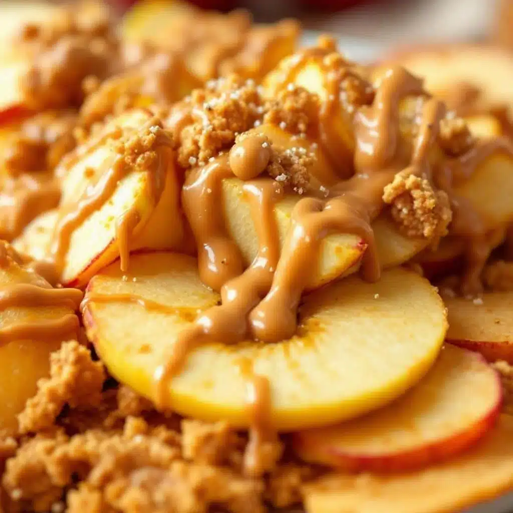 apple nachos with peanut butter drizzle - featured image