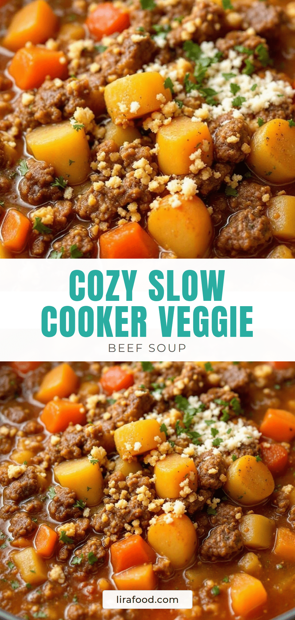 cozy slow cooker ground beef and vegetable soup recipe