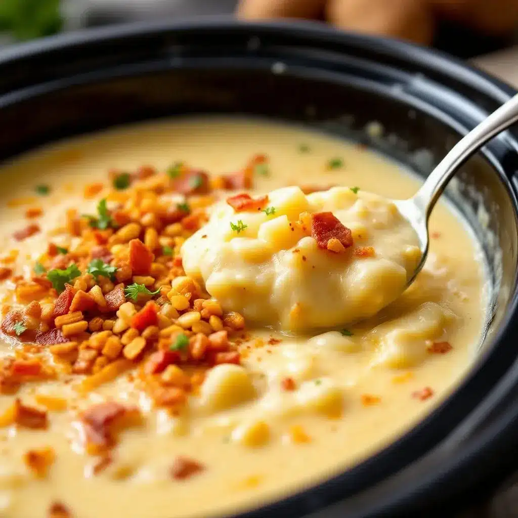 crockpot loaded baked potato soup preparation steps