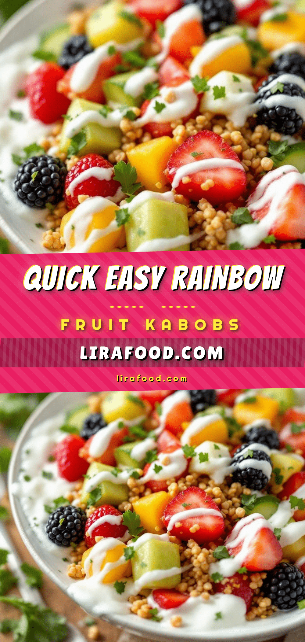easy rainbow fruit kabobs recipe