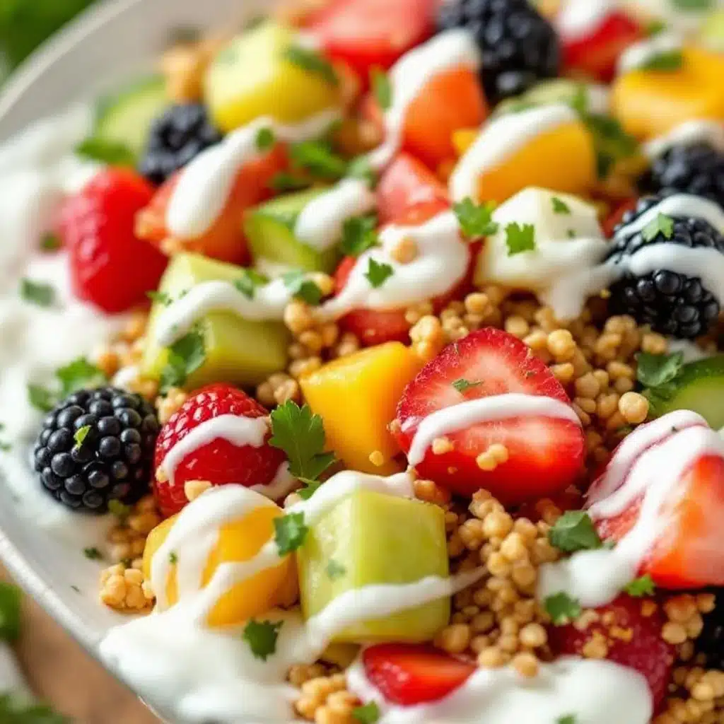 easy rainbow fruit kabobs - featured image