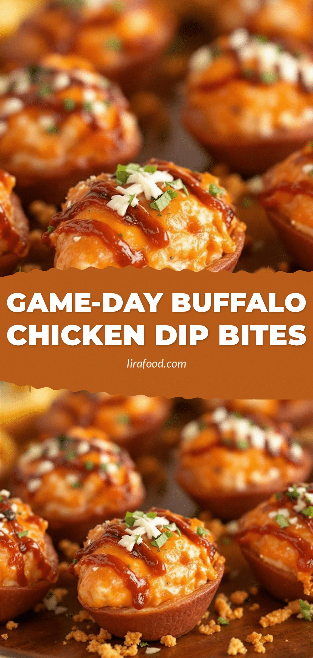 football-shaped buffalo chicken dip bites recipe