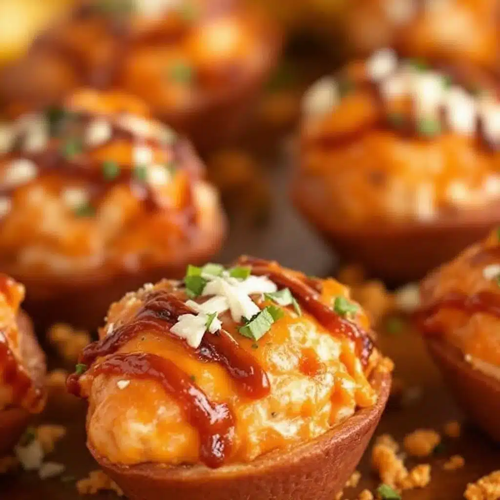football-shaped buffalo chicken dip bites - featured image
