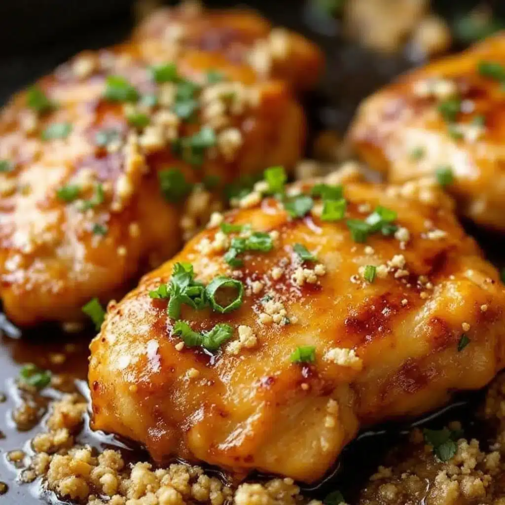 one-pan honey garlic chicken thighs - featured image