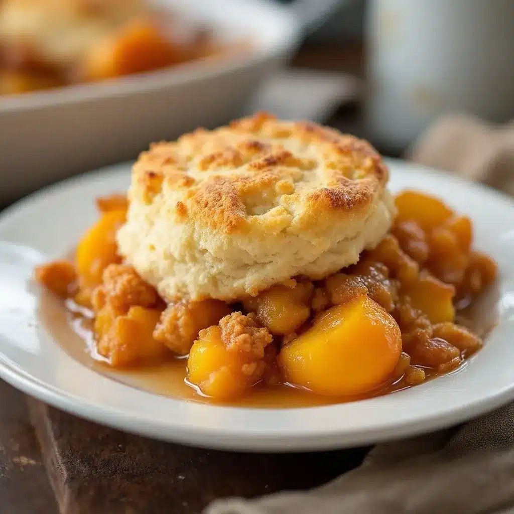 peach cobbler with buttermilk biscuits preparation steps